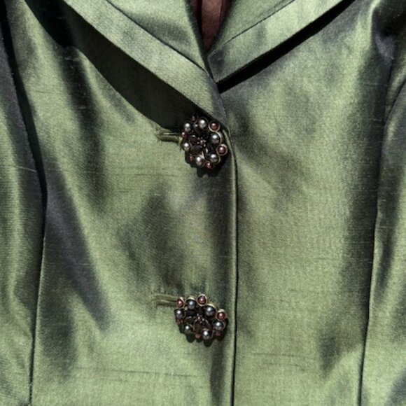 GORGEOUS KAY UNGER GREEN BLUE SUIT-SKIRT SET SKIRT - Picture 5 of 5